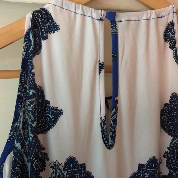 INC Blue + White Jumpsuit, Small - Picture 7 of 8